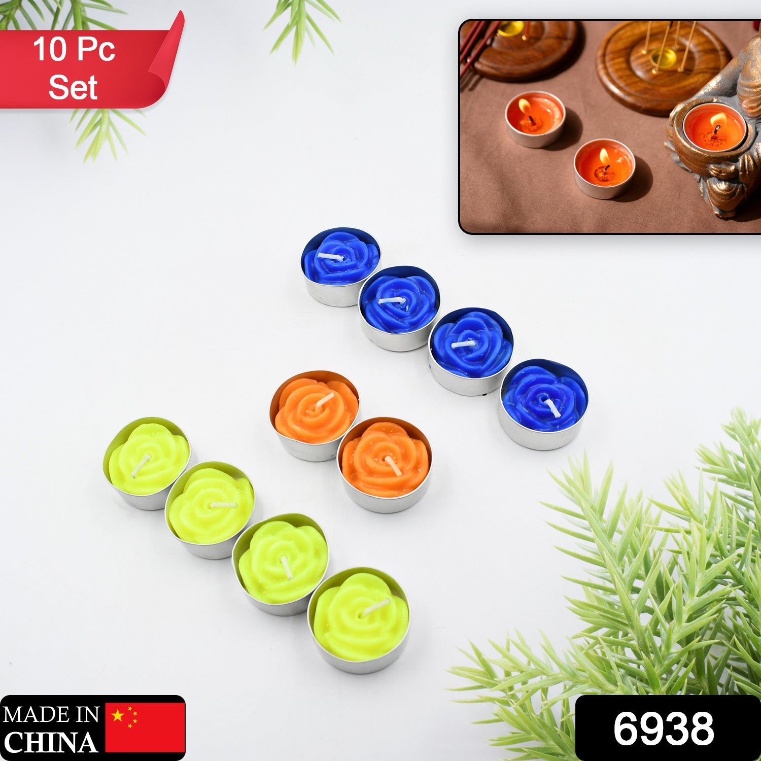6938 Rose Flower tealight candles, Floating Candles, Scented Tea Lights, Aromatherapy Relax (Pack of 10 Pcs.) 6938 Rose Flower tealight candles, Floating Candles, Scented Tea Lights, Aromatherapy Relax (Pack of 10 Pcs.)